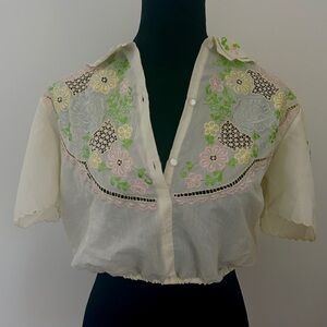 NWT Urban Renewal Cropped Embroidered Top